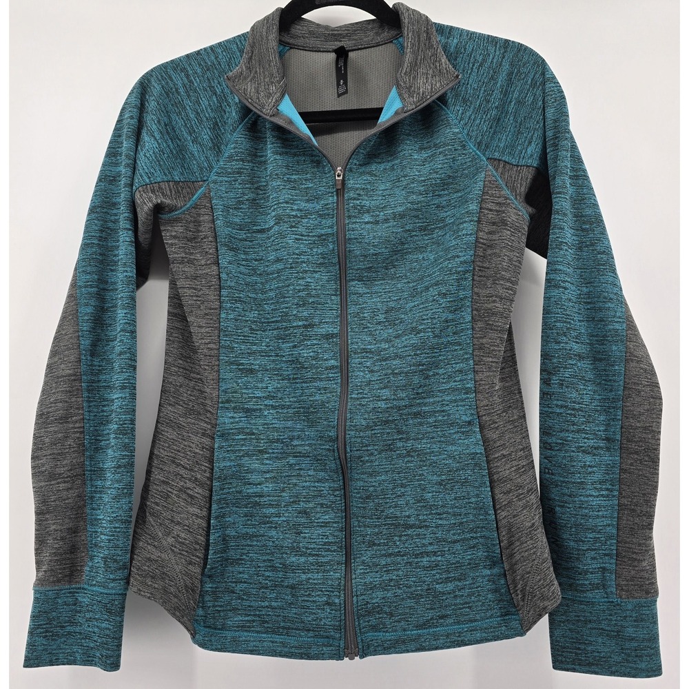 Live Love Dream Aeropostale Womens M Workout Jacket Top Full Zip Aqua Gray
